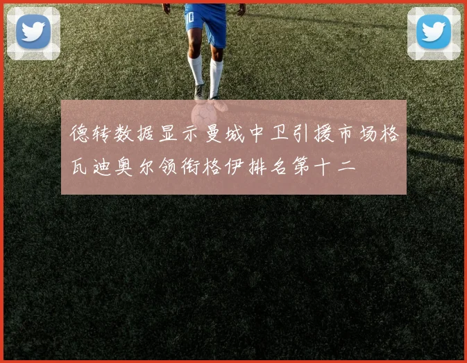 德转数据显示曼城中卫引援市场格瓦迪奥尔领衔格伊排名第十二